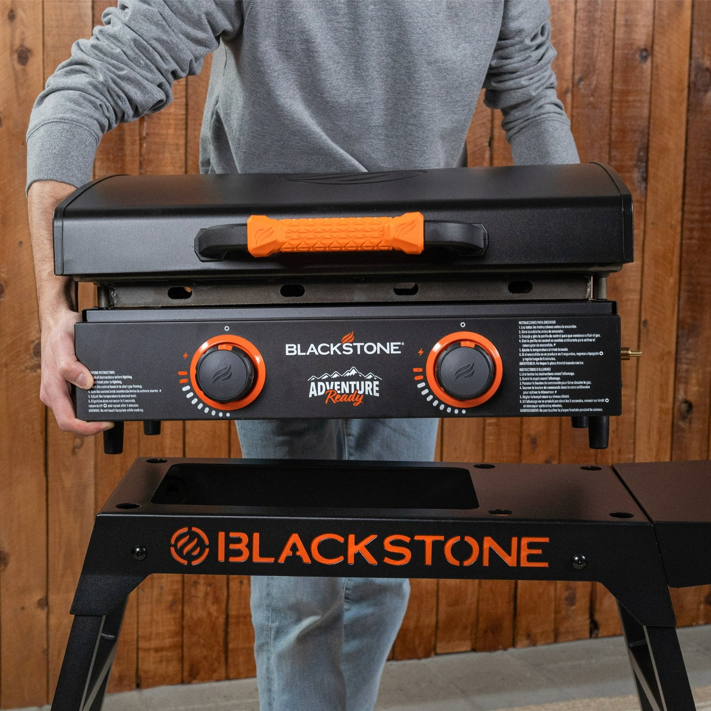 Blackstone Adventure Ready Outdoor Griddle 2-Burner 22 Propane Flat Top Grill with Stand Black