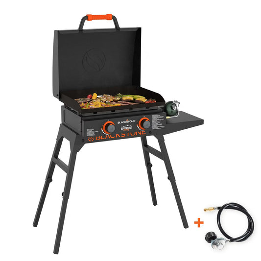 Blackstone Adventure Ready Outdoor Griddle 2-Burner 22 Propane Flat Top Grill with Stand Black