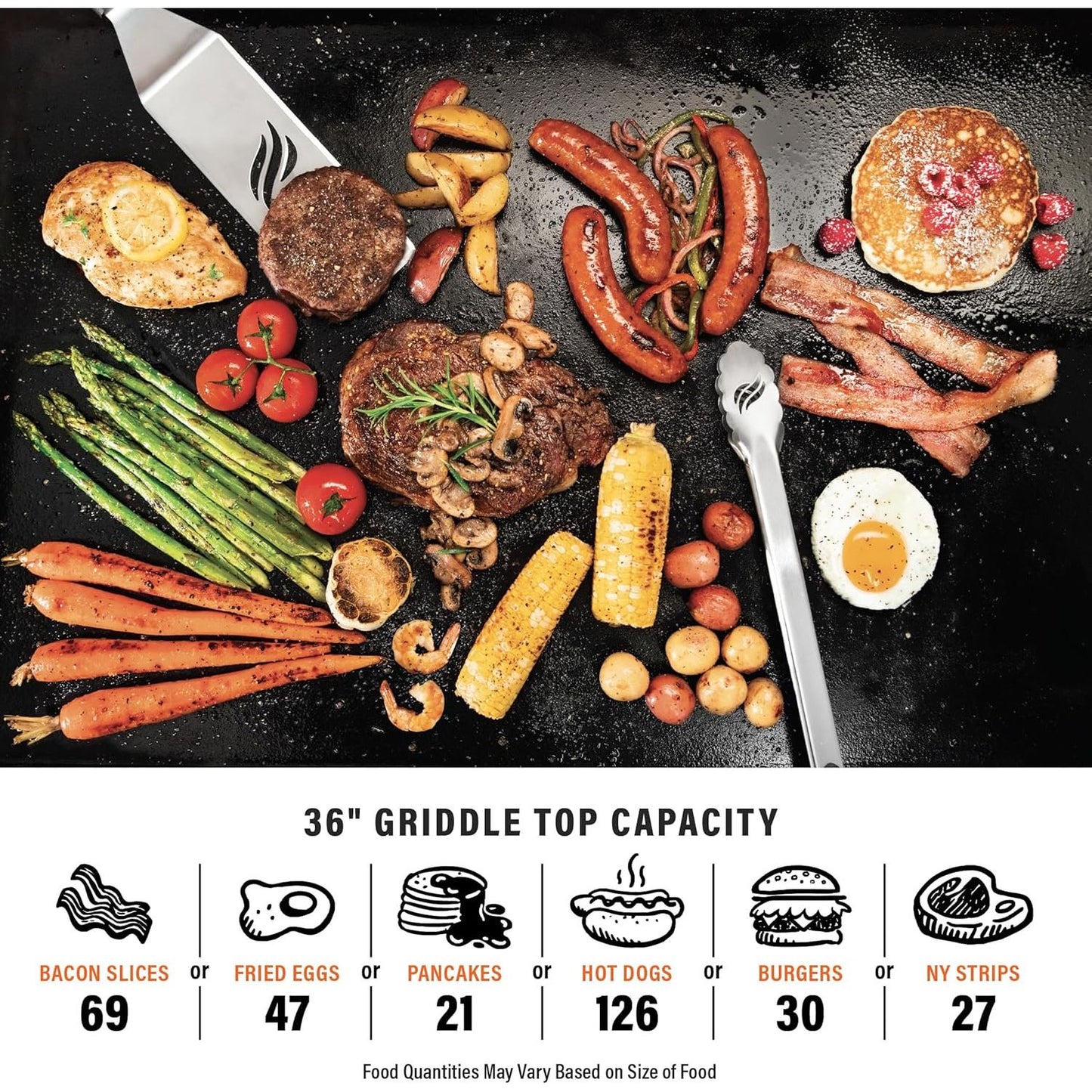 Blackstone Iron Forged 4 Burner Liquid Propane Outdoor Griddle with Hood Black