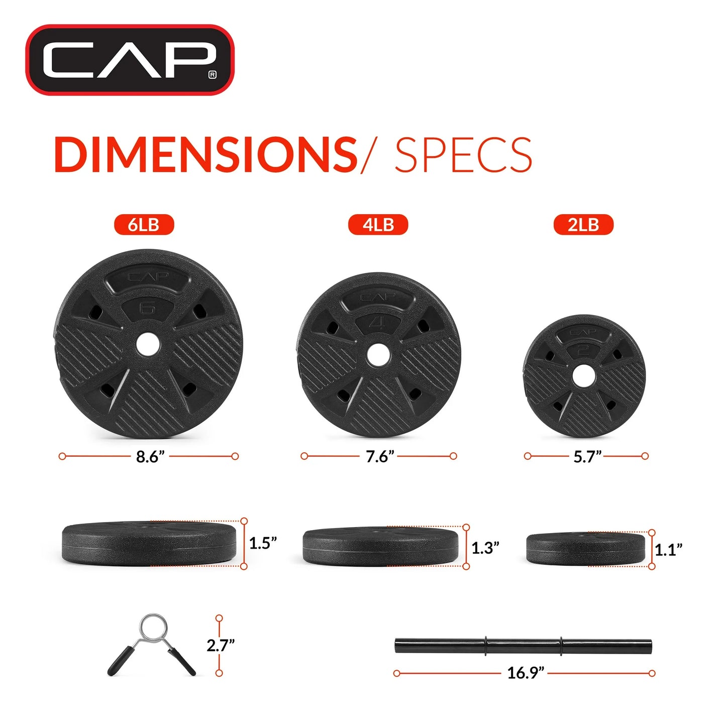 CAP Barbell 50 lb Adjustable Vinyl Dumbbell Set