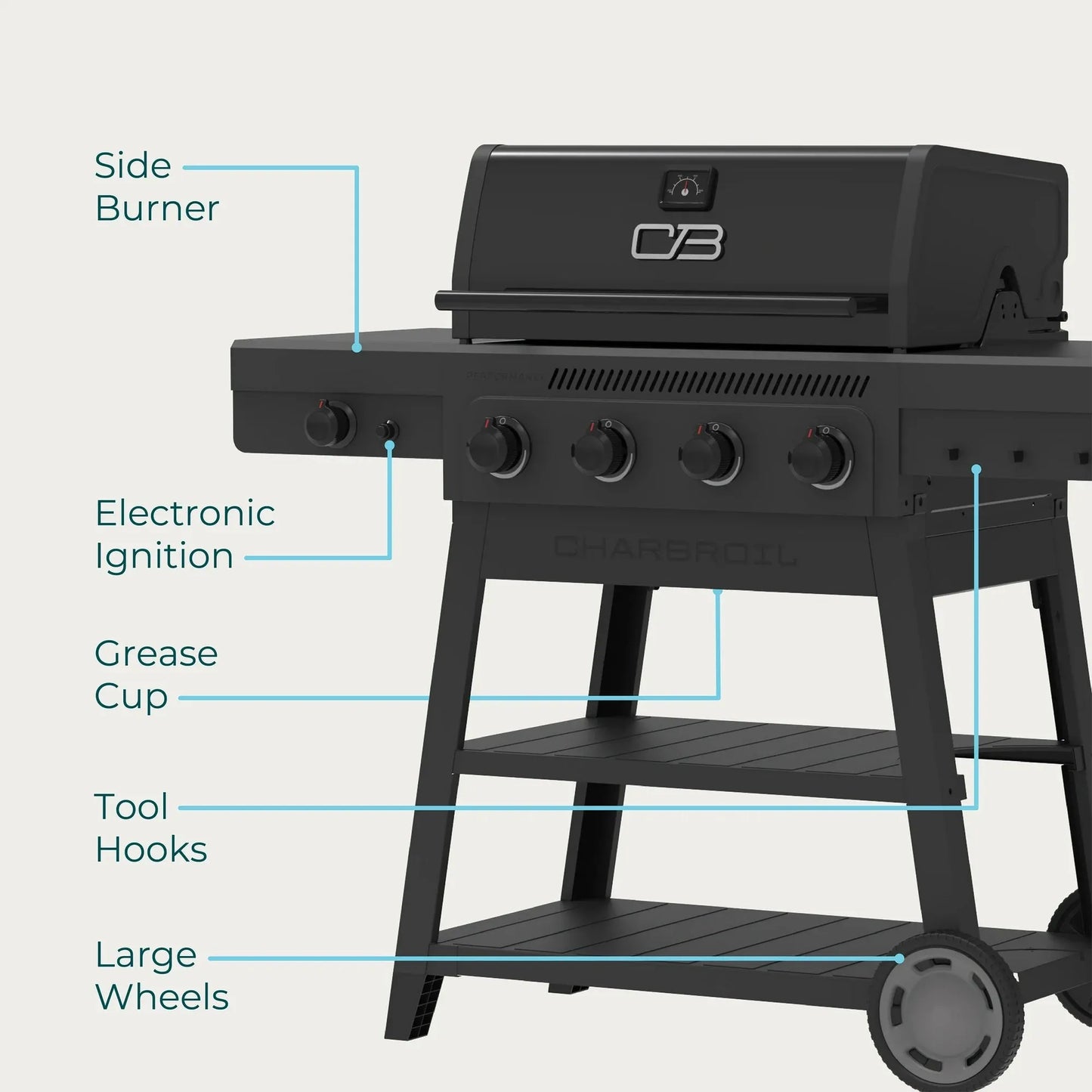 Charbroil Performance Series FlavorMax 4-Burner Gas Grill with Side Burner