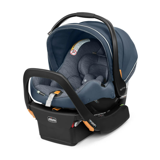 Chicco KeyFit Max Zip ClearLux Extended-Use Infant Car Seat and Stay-in-Car Base, Rear-Facing, 1-Hand Adjust Handle, Zip-Open Privacy Shield - Midori (Blue)