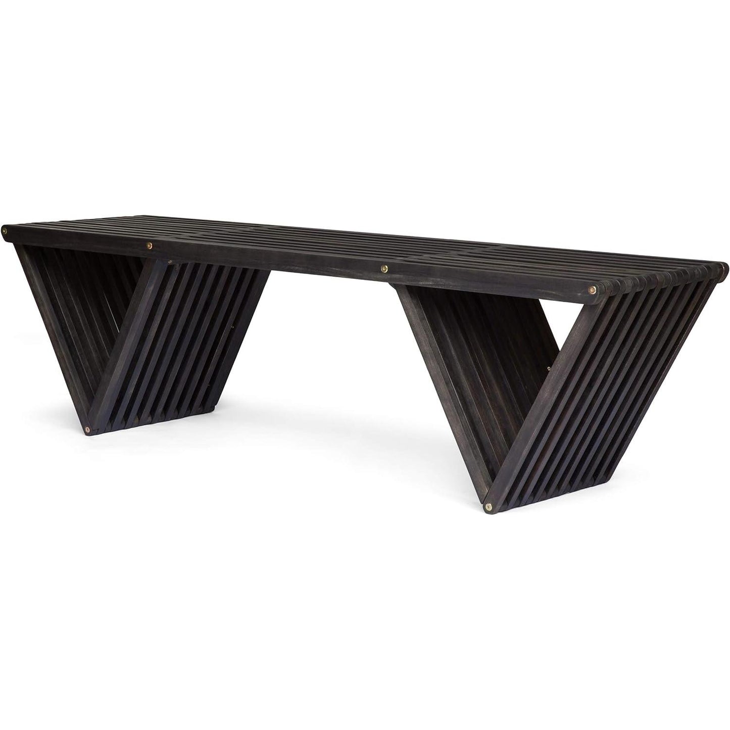 Christopher Knight Home Esme Outdoor Acacia Wood Bench, Dark Gray Finish