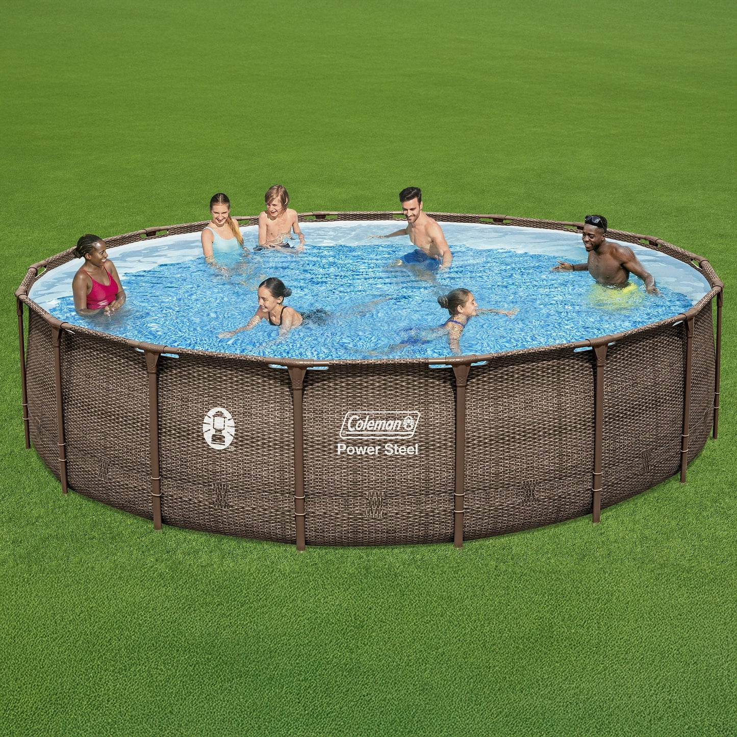 Coleman Power Steel 18’ x 48” Round Metal Frame Above Ground Pool Set