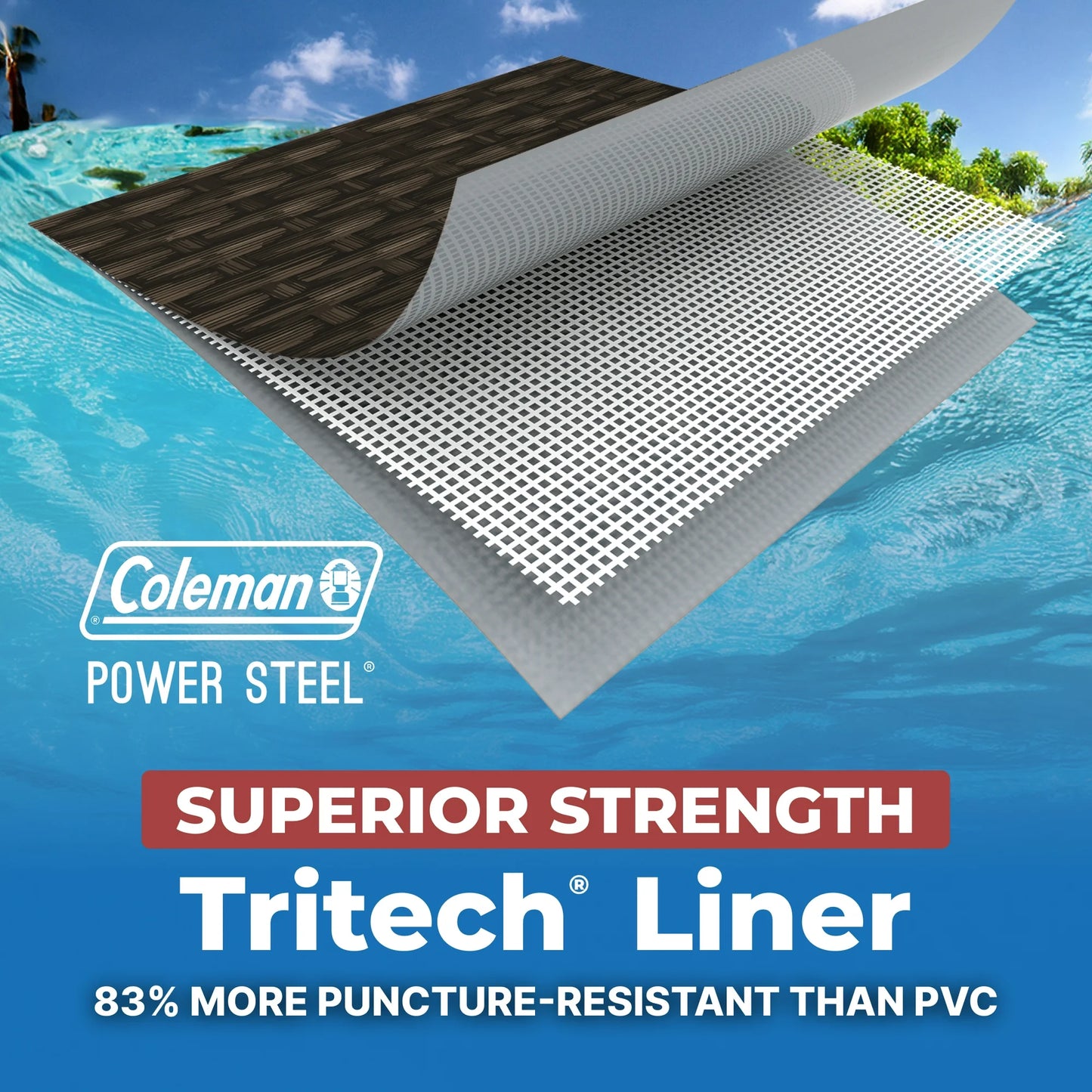 Coleman Power Steel 18’ x 48” Round Metal Frame Above Ground Pool Set