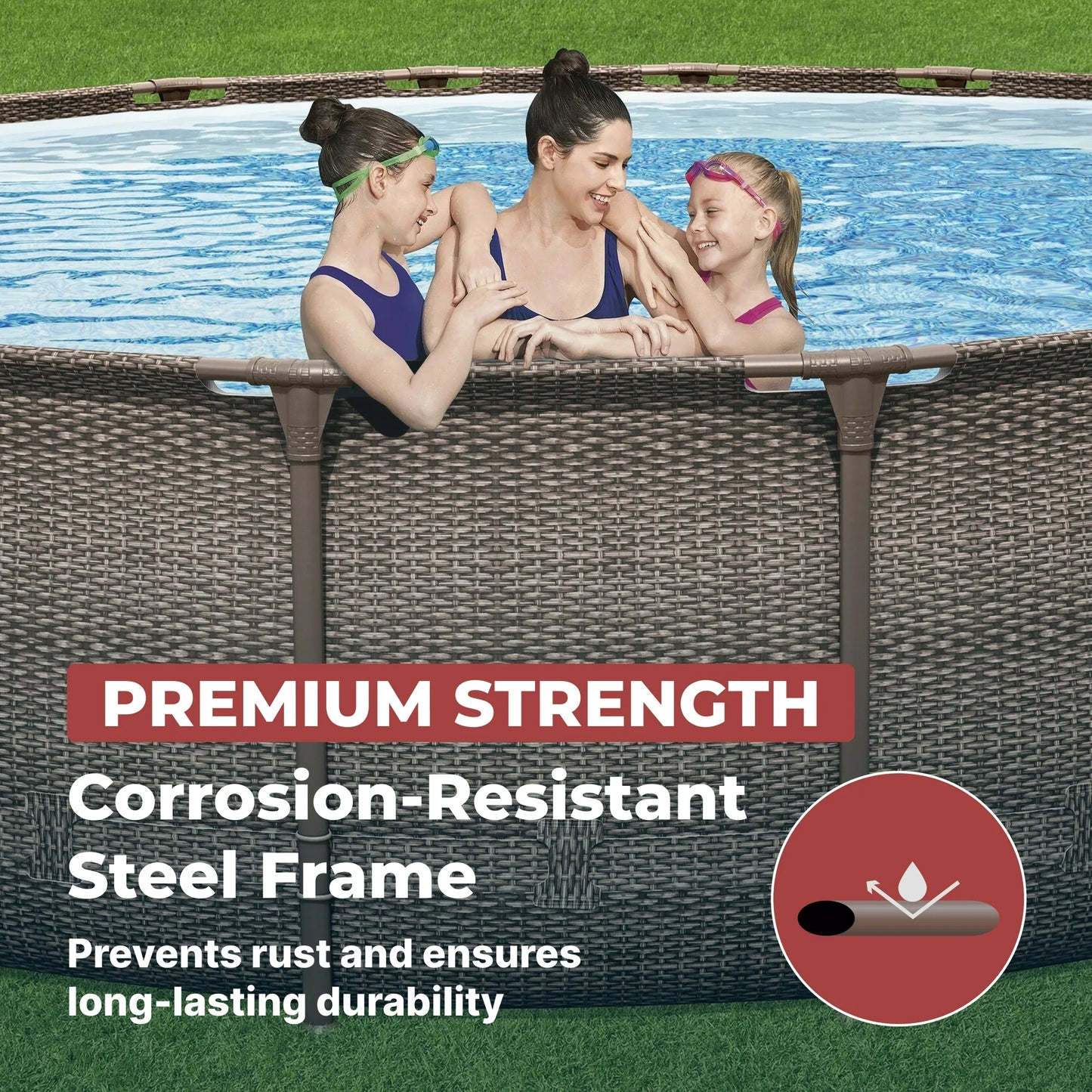 Coleman Power Steel 18’ x 48” Round Metal Frame Above Ground Pool Set
