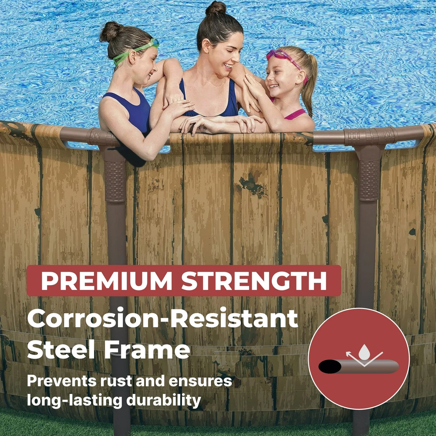 Coleman Power Steel 22' x 52" Round Metal Frame Above Ground Pool Set