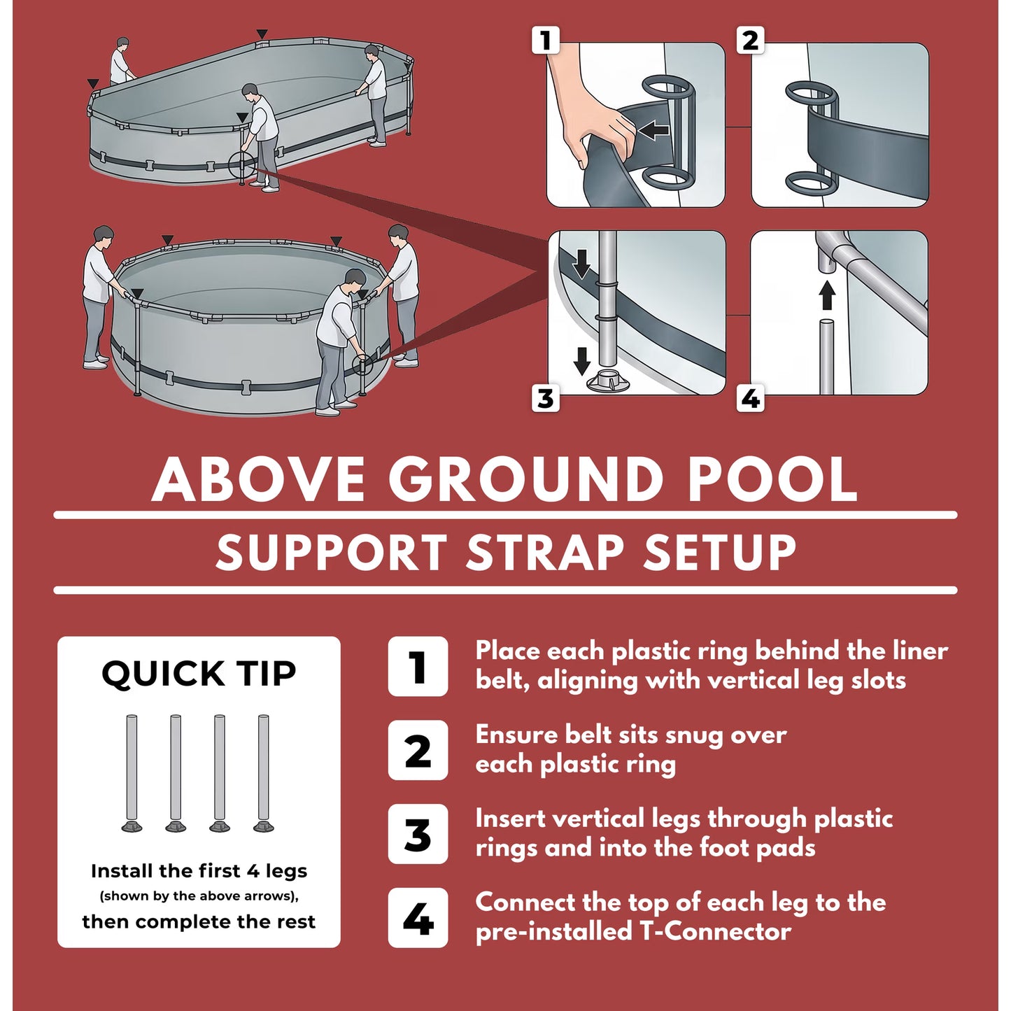 Coleman Power Steel 22 ft. x 52 in. Round Metal Frame Above Ground Pool Set