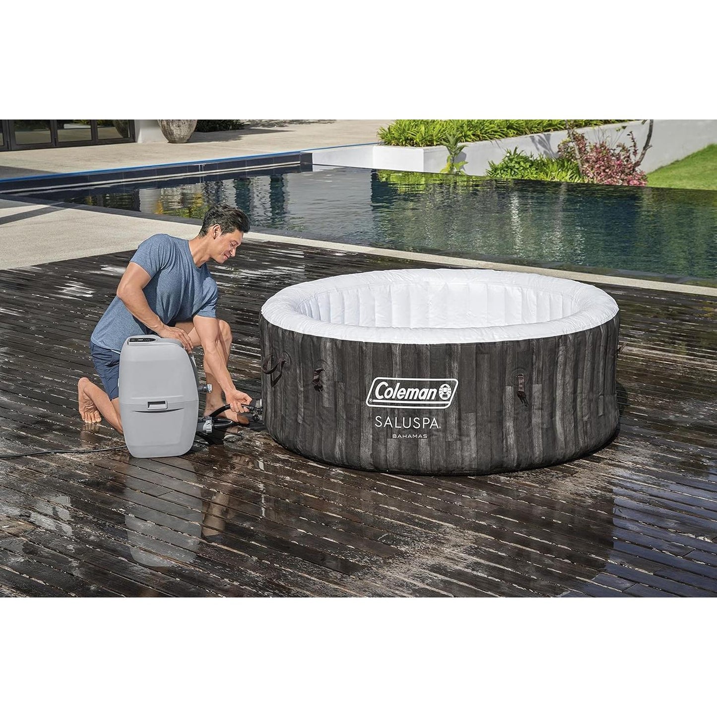 Coleman 90455 SaluSpa Bahamas 71-Inch x 26-Inch 4 Person Outdoor Portable Hot Tub Spa
