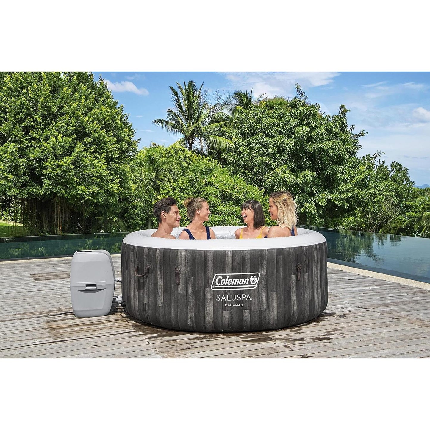 Coleman 90455 SaluSpa Bahamas 71-Inch x 26-Inch 4 Person Outdoor Portable Hot Tub Spa