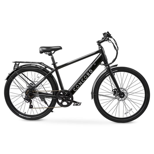 Concord Commutr 26'' Electric Bike, 350W Motor, Class 2, Black, Fits Riders 5'2"-5'10