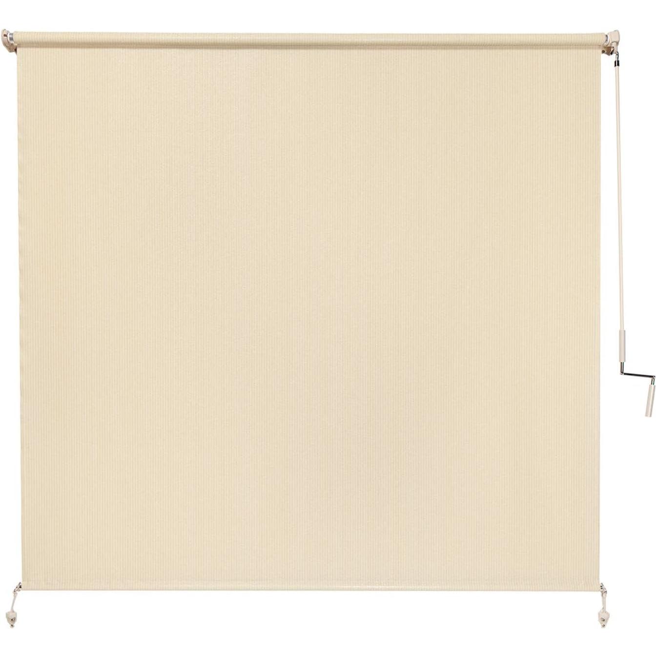 Coolaroo 460037 Exterior, Natural Fabric, Protection, (6' X 6') with No Valance, Ses OUTBACK 80% UV PPROTECTION CORDLESS ROLLER SHADE, Sesame