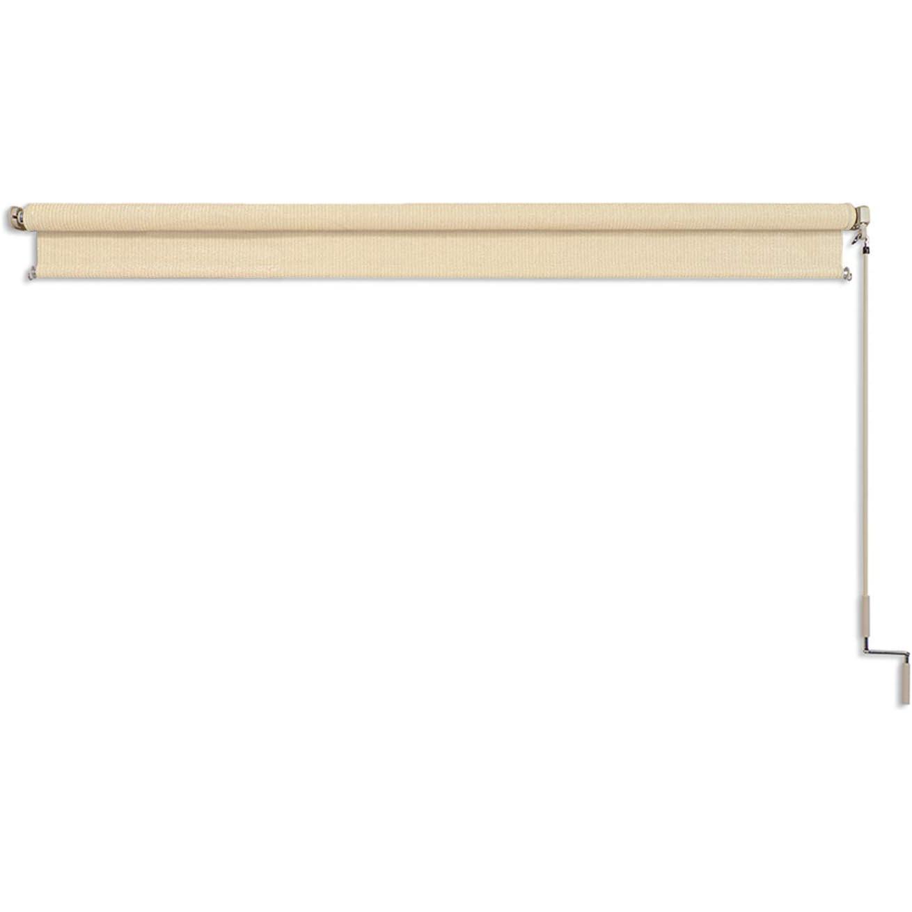 Coolaroo 460037 Exterior, Natural Fabric, Protection, (6' X 6') with No Valance, Ses OUTBACK 80% UV PPROTECTION CORDLESS ROLLER SHADE, Sesame