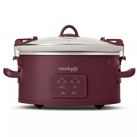 Crock-Pot 6qt Cook & Carry Programmable Slow Cooker Ceramic Lambrusco Red