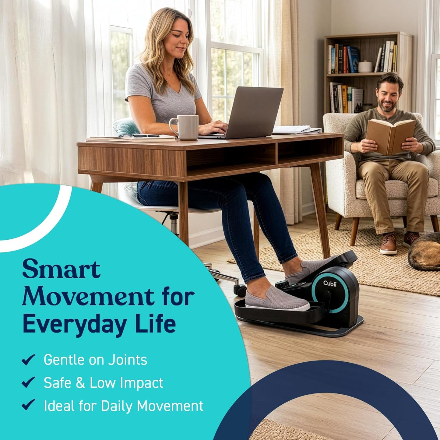 Cubii Move - Under Desk Elliptical Bike Pedal Exerciser Portable Seated Elliptical Machine