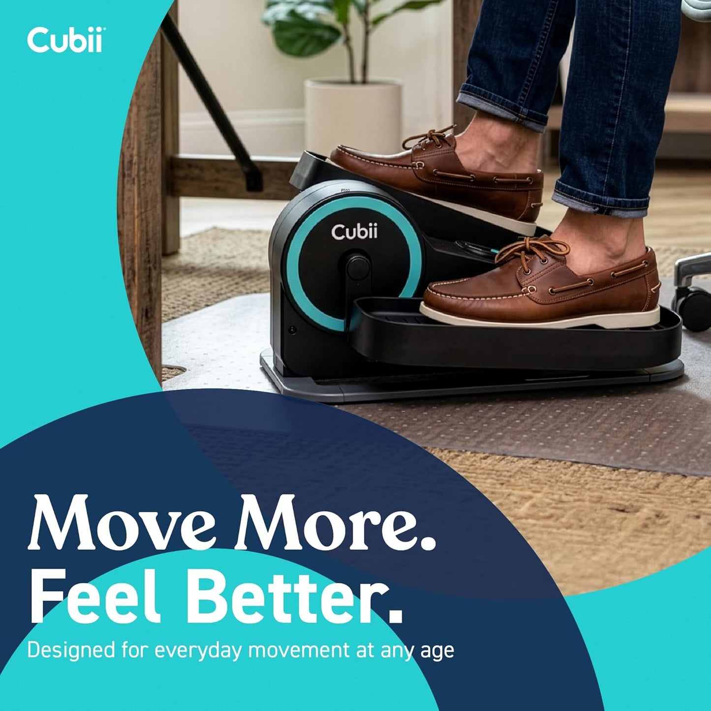 Cubii Move - Under Desk Elliptical Bike Pedal Exerciser Portable Seated Elliptical Machine