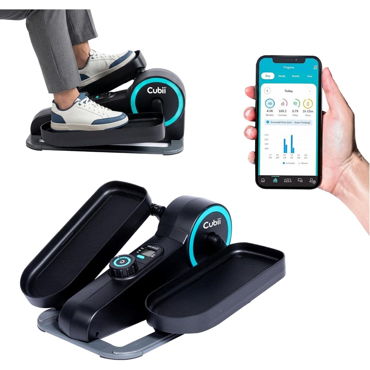 Cubii Move - Under Desk Elliptical Bike Pedal Exerciser Portable Seated Elliptical Machine