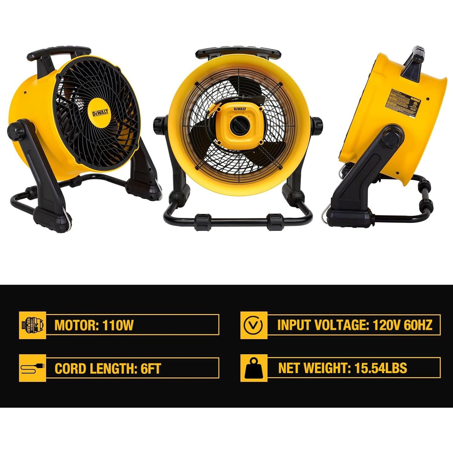 DeWalt 16" 3-Speed Benchtop and Hanging Drum Fan