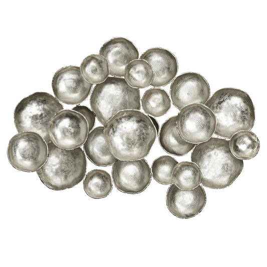 DecMode Silver Aluminum Metal Plate Wall Decor with Uneven Edges