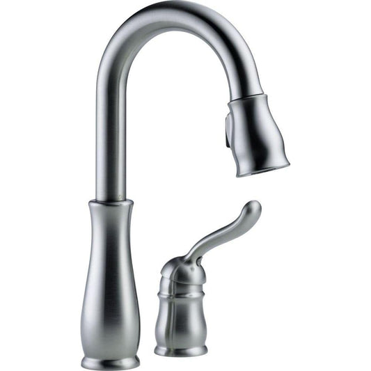 Delta Faucet Leland Gold Bar Faucet with Pull Down Sprayer, New, open box