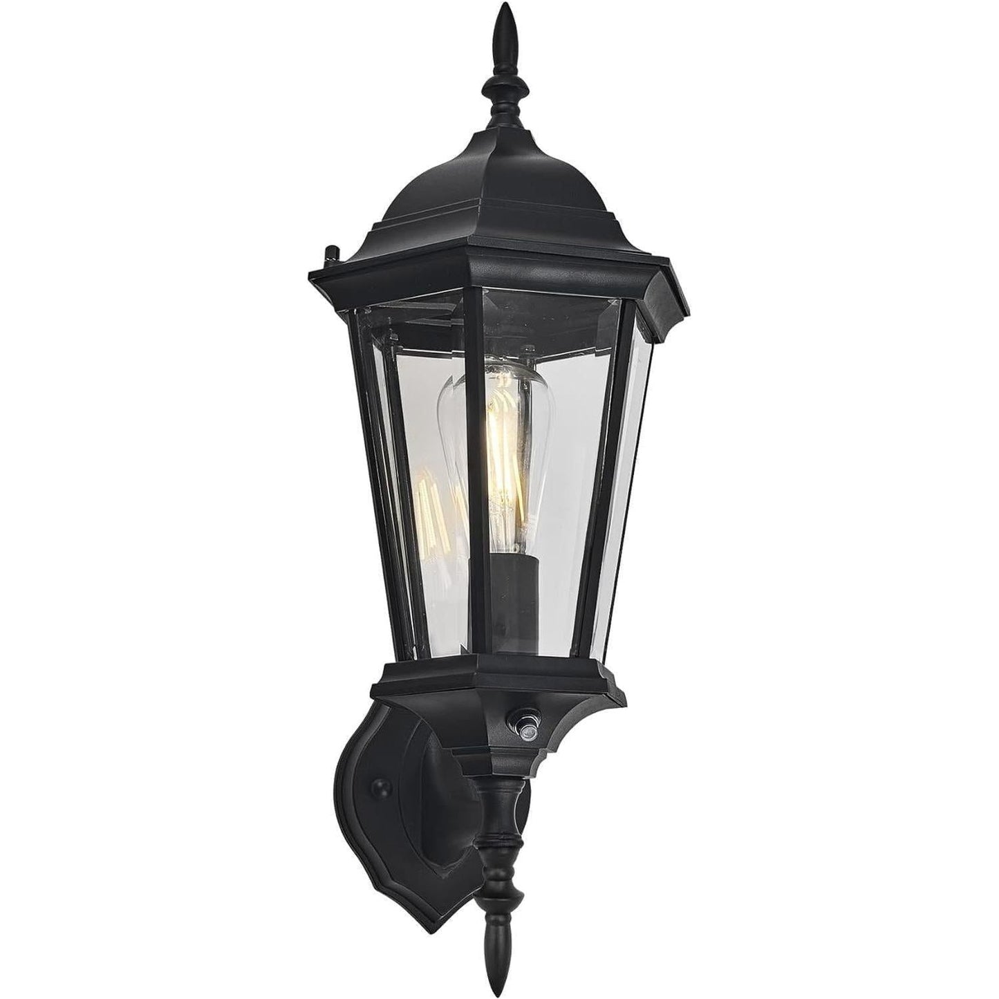Design House 589564 Oak Creek Outdoor Wall Light Dusk to Dawn Downlight, Black