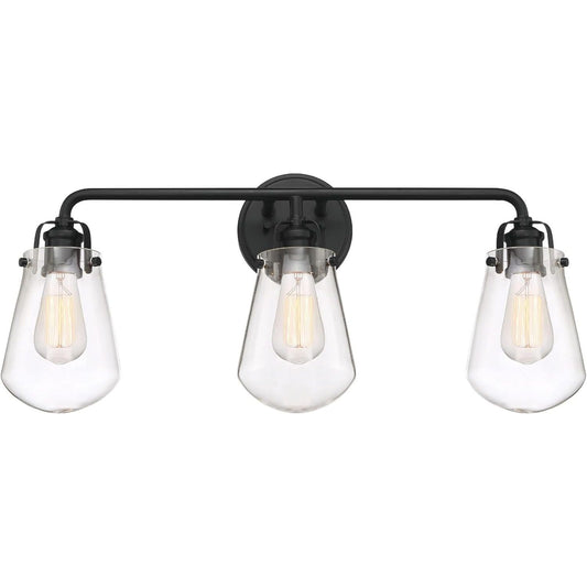 Designers Fountain Elliott 3-Light Bathroom Vanity Light Fixture, Matte Black, D216M-3B-MB