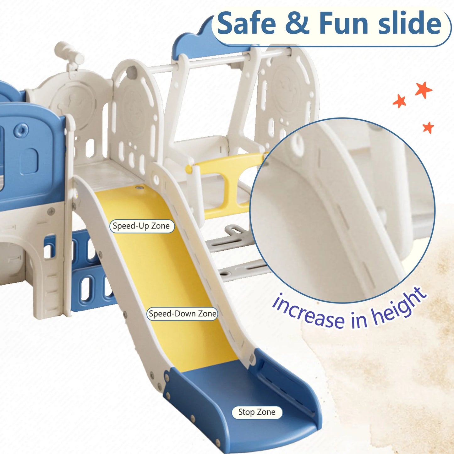 EUROCO 11 in 1 Toddler Slide Playset with Basketball Hoop Swing set Climber and Storage