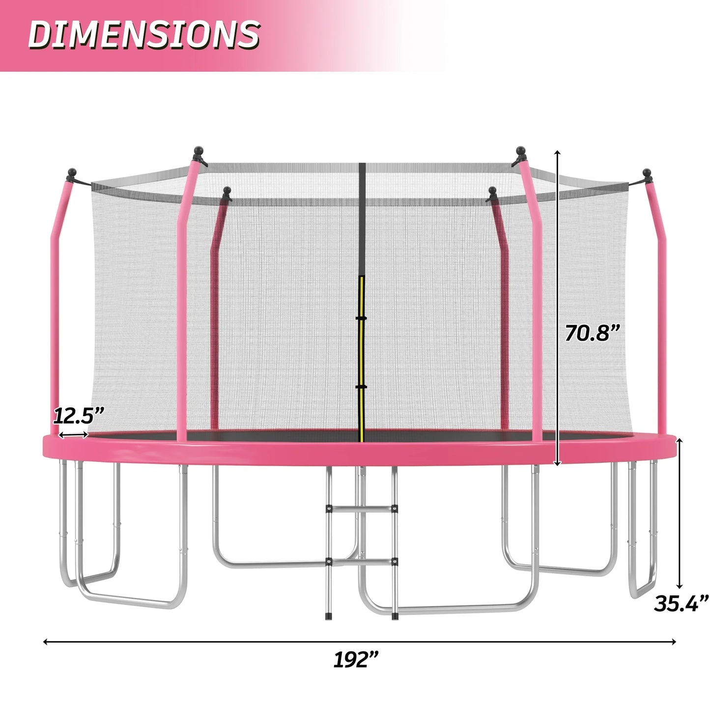 EUROCO 16FT Trampoline with Enclosure Net for Kids and Adults
