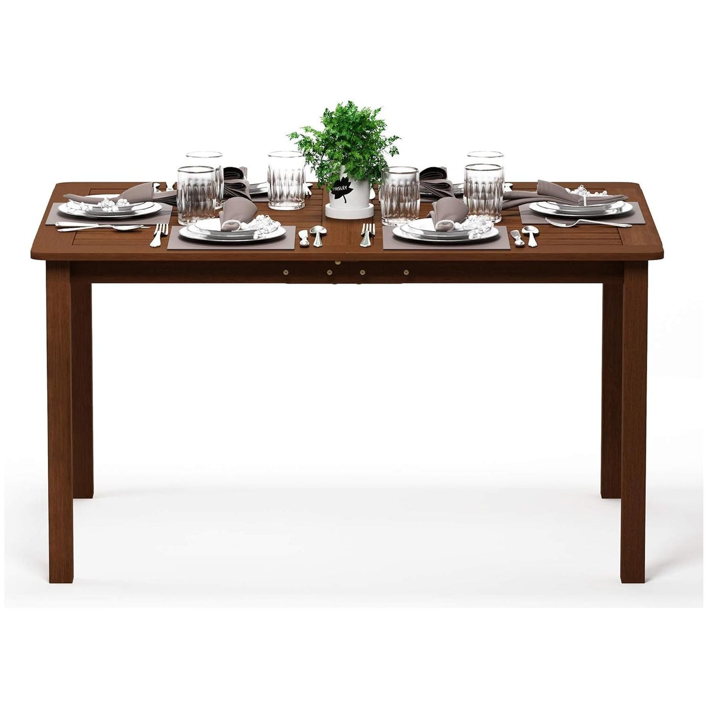 Furinno Tioman Outdoor Dining Table, Natural 35.5"D x 59.0"W x 29.0"H