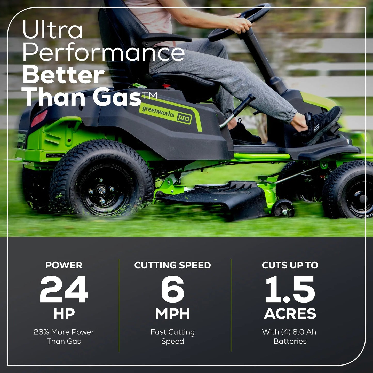 60V 42" Cordless Battery CrossoverT Riding Lawn Mower