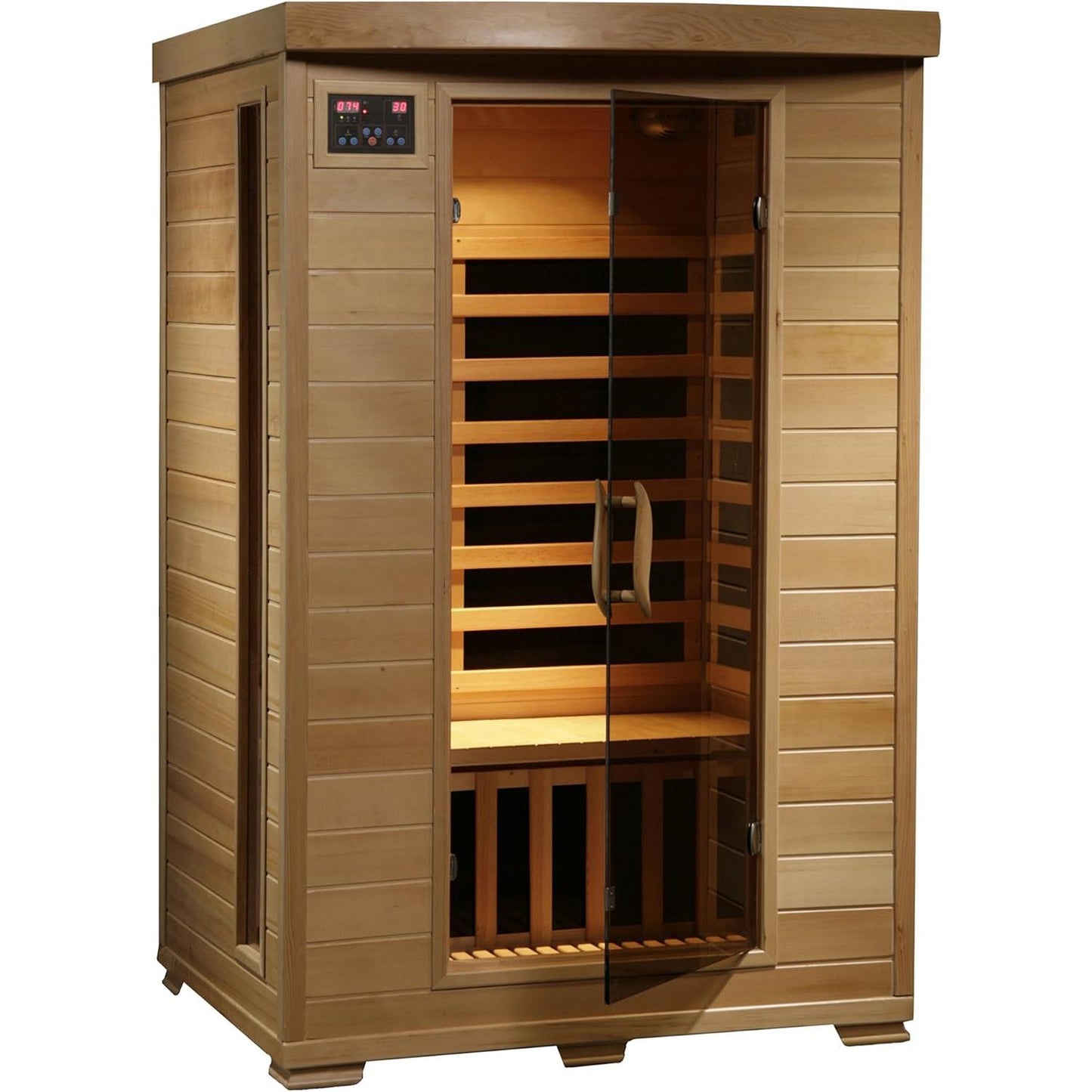 HEATWAVE Radiant Saunas 2-Person Hemlock Infrared Sauna with 6 Carbon Heaters, Chromotherapy Lighting, Oxygen Ionizer