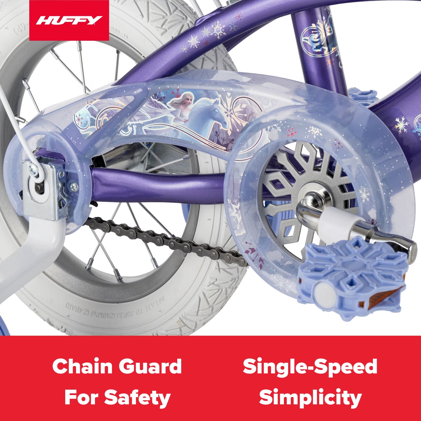 Huffy 12" Disney Frozen Kids' Bike, Fits Riders 37”-42”, Purple, Youth, Girl's