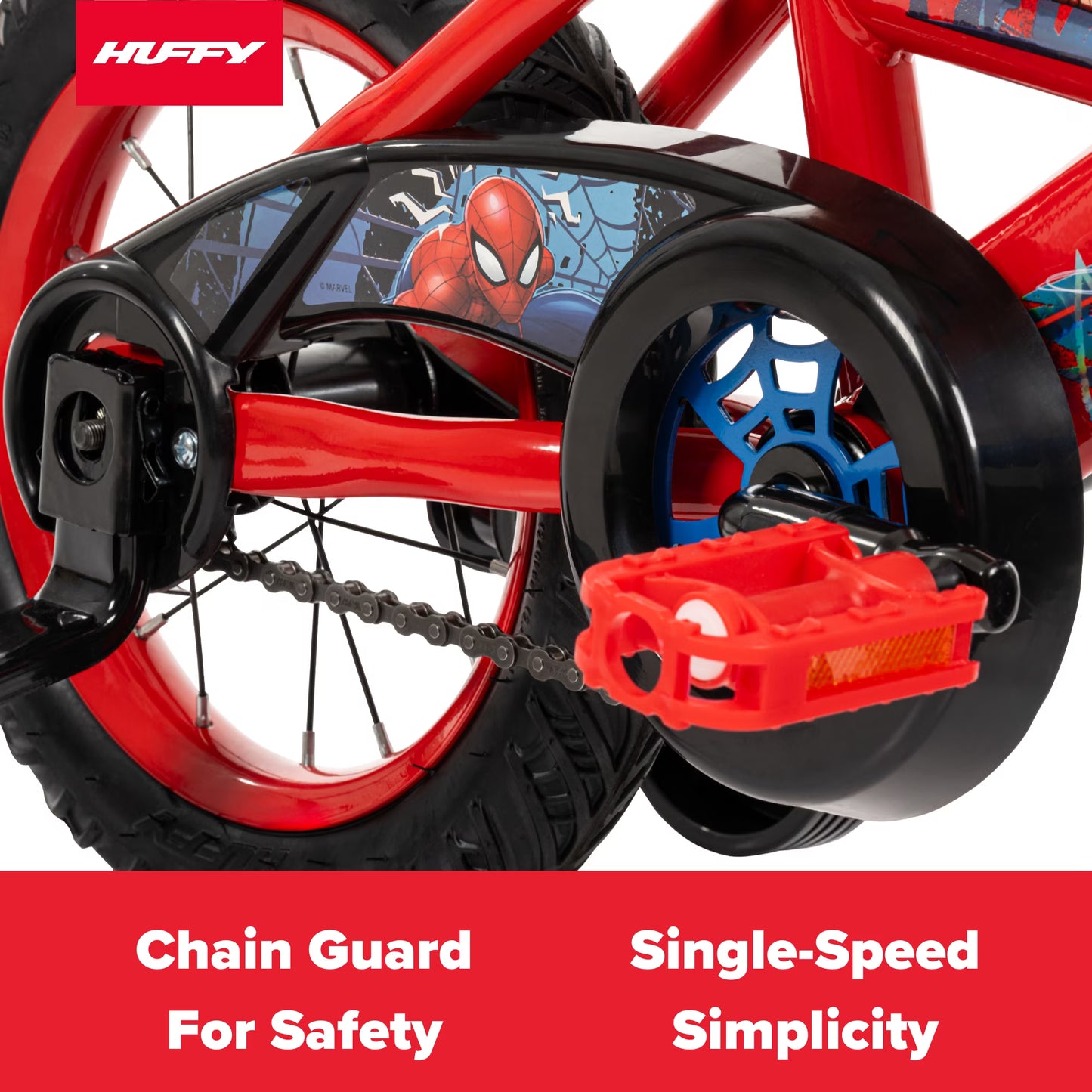 Huffy 12" Marvel Spider-Man Kids' Bike, Fits Riders 37" - 42", Red, Youth, Boy's
