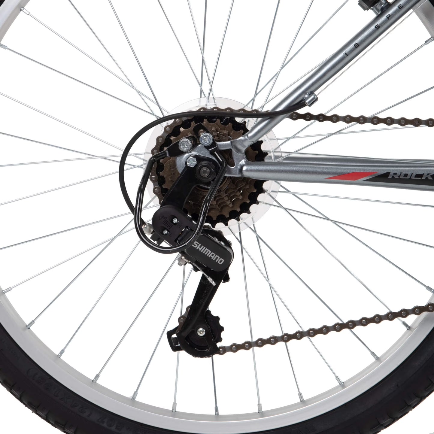 Huffy 24” Rock Creek Mountain Bike, Fits Riders 58” - 70”, Gray, Youth, Boy’s