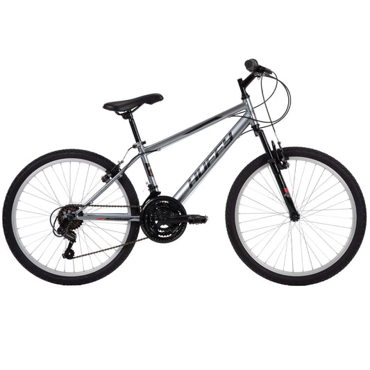Huffy 24” Rock Creek Mountain Bike, Fits Riders 58” - 70”, Gray, Youth, Boy’s