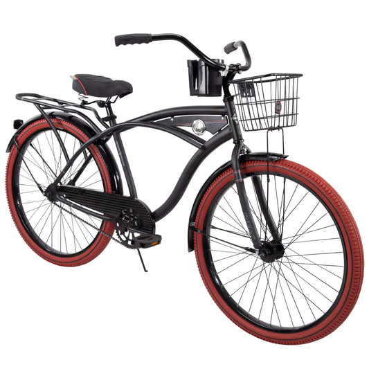 Huffy 26" Nel Lusso Cruiser Bike, Fits Riders 60"+, Matte Black, Adult, Men's