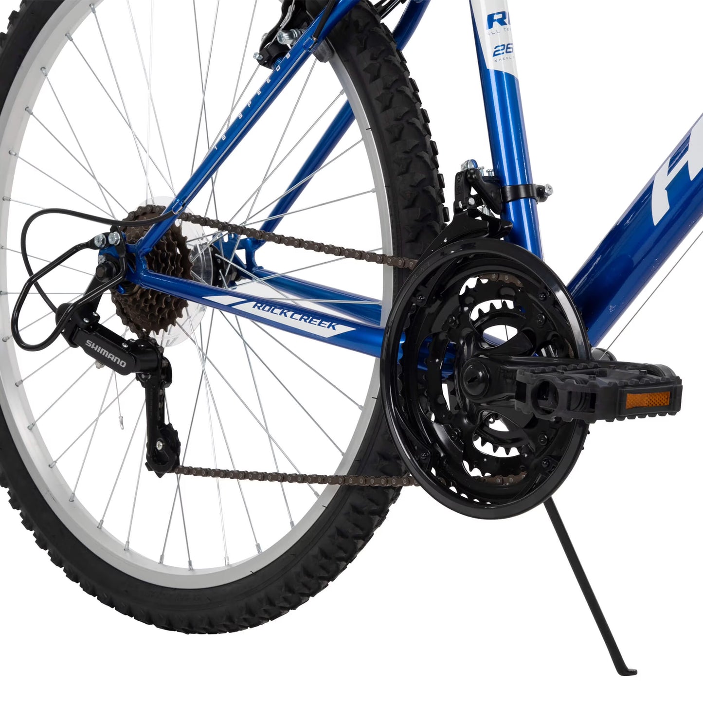 Huffy 26” Rock Creek Mountain Bike, Fits Riders 60”+, Blue, Adult, Men’s