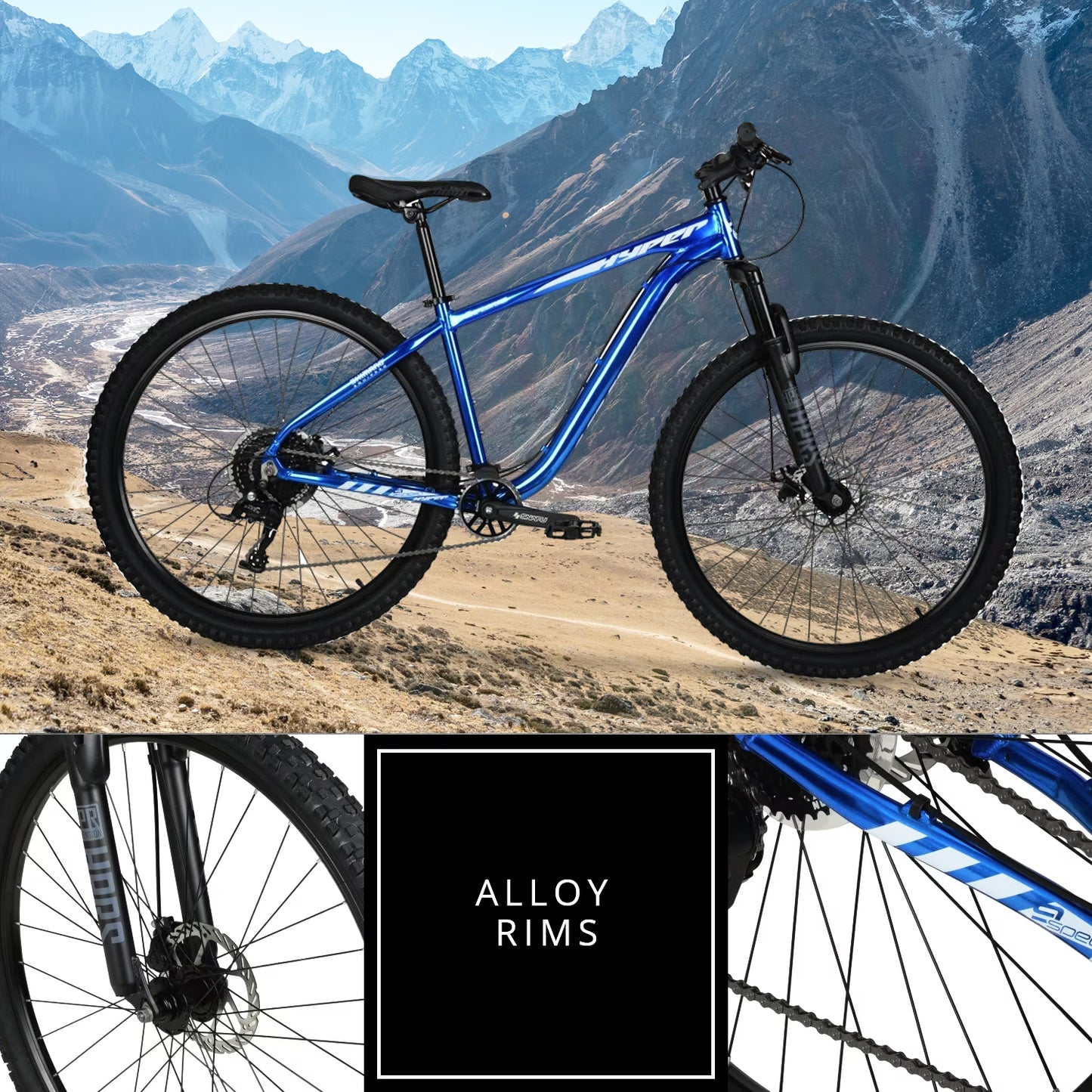 Hyper Bicycles 29" Men's Mountain Bike, Hard Tail, Adult Ages 14+, Blue