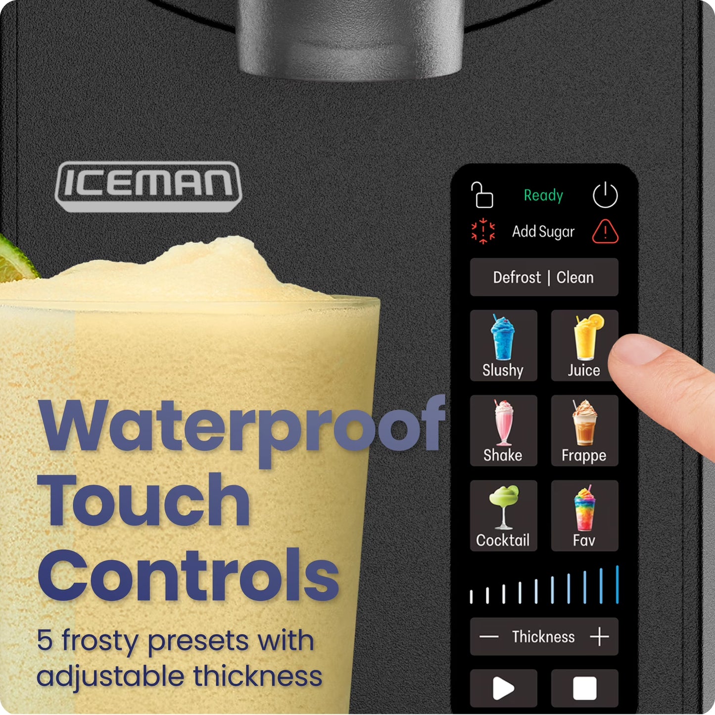 Iceman by Chefman Slush-Ease MAX 90oz Slushy Maker with Touch Controls and 5 Functions – Black
