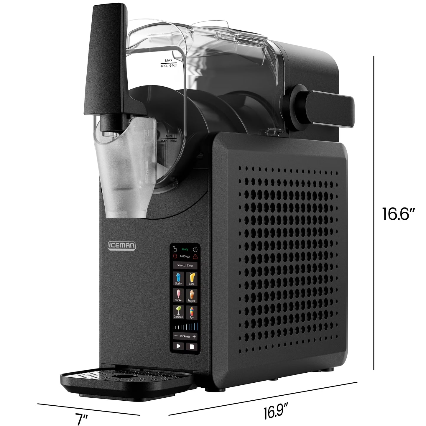Iceman by Chefman Slush-Ease MAX 90oz Slushy Maker with Touch Controls and 5 Functions – Black