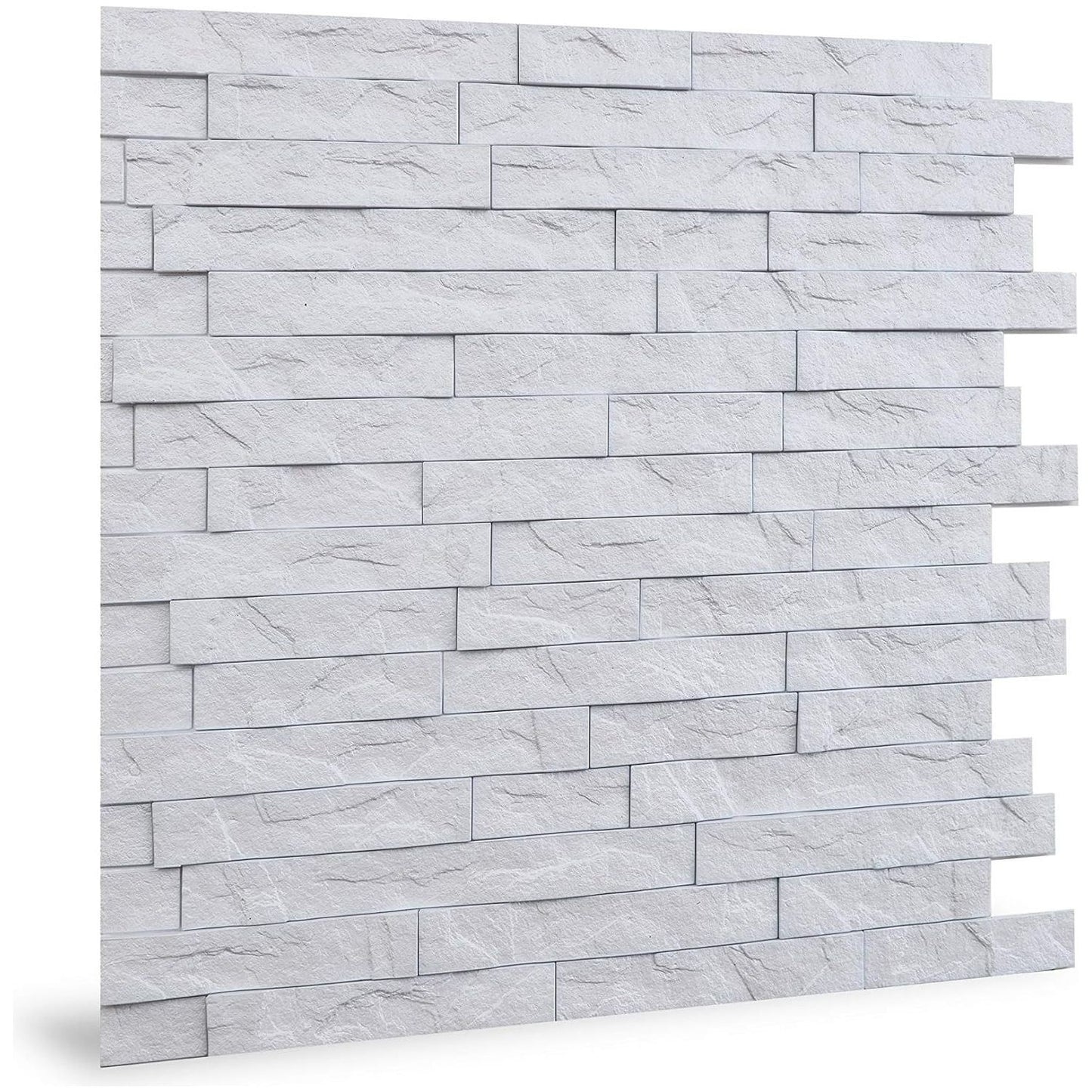 Innovera Décor Ledge Stone White 3D Wall Panel - 9 Pc