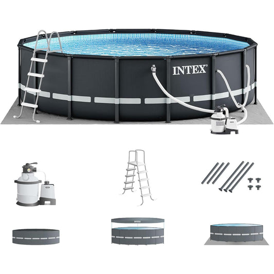 Intex 26325EH Ultra XTR Deluxe Above Ground Swimming Pool Set: 16ft x 48in – Includes 1500 GPH Cartridge Sand Filter Pump – SuperTough Puncture Resistant – Rust Resistant – Easy to Assemble