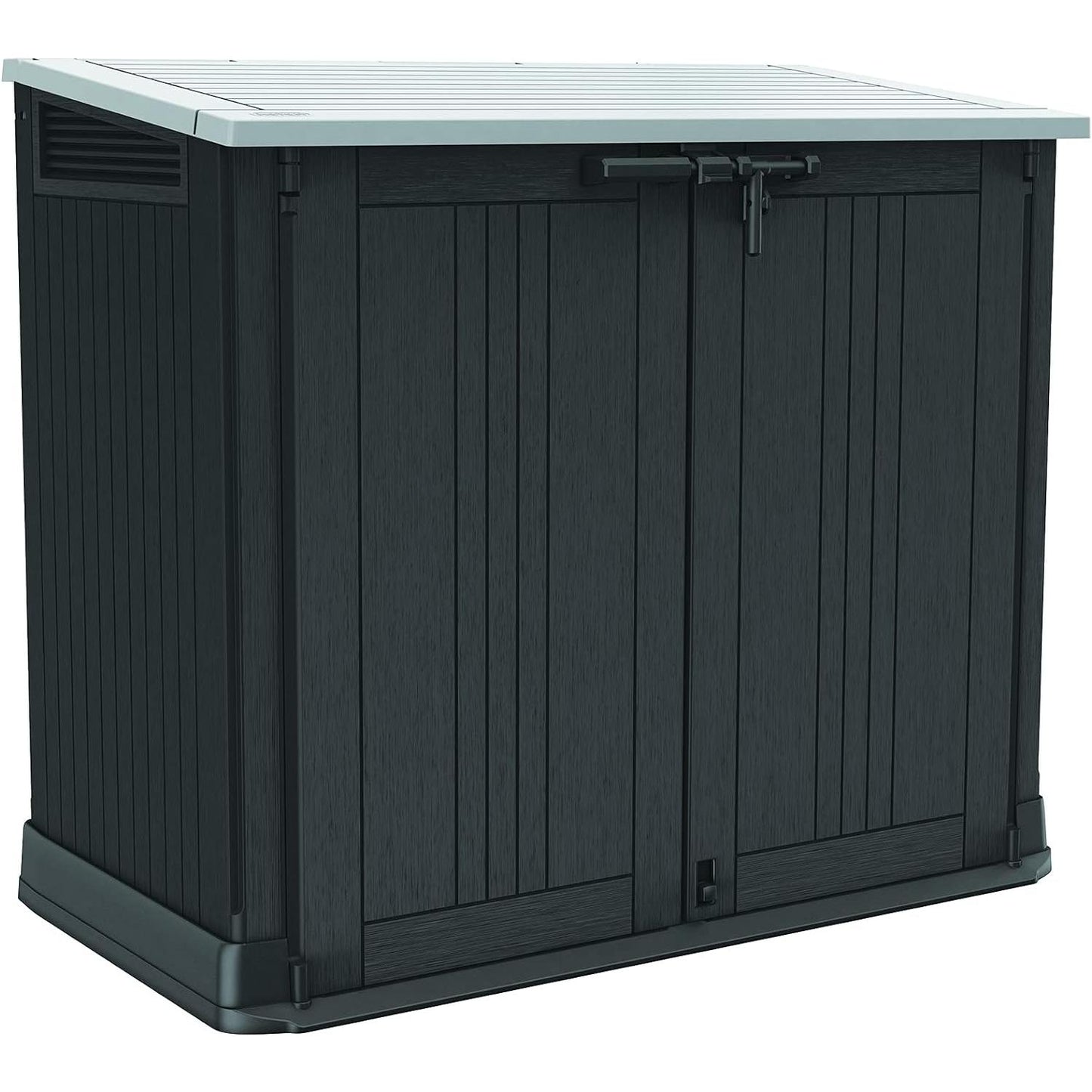 Keter Store-It-Out Prime 4.3 x 3.7 ft. Outdoor Resin Storage Shed with Easy Lift Hinges, Perfect for Yard Tools, Pool Floats and Garden Accessories, Black