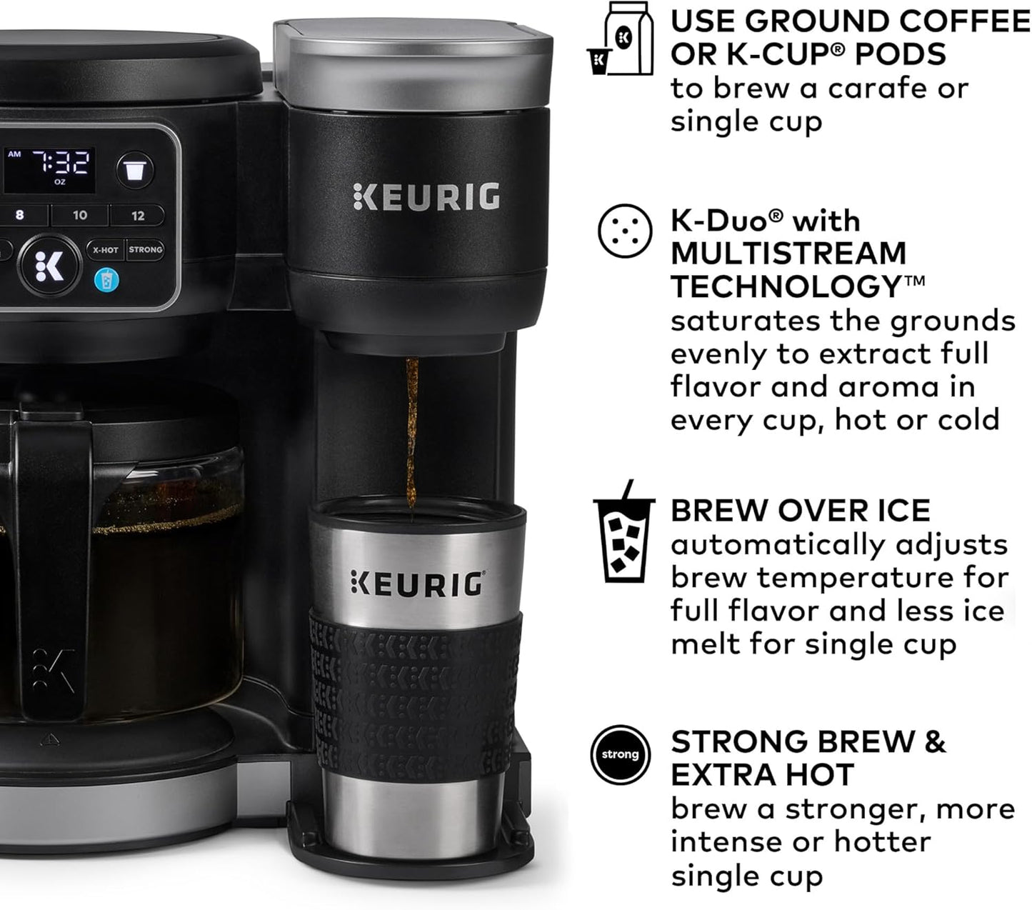 Keurig K-Duo Hot & Iced Single Serve & Carafe Coffee Maker, MultiStream Technology