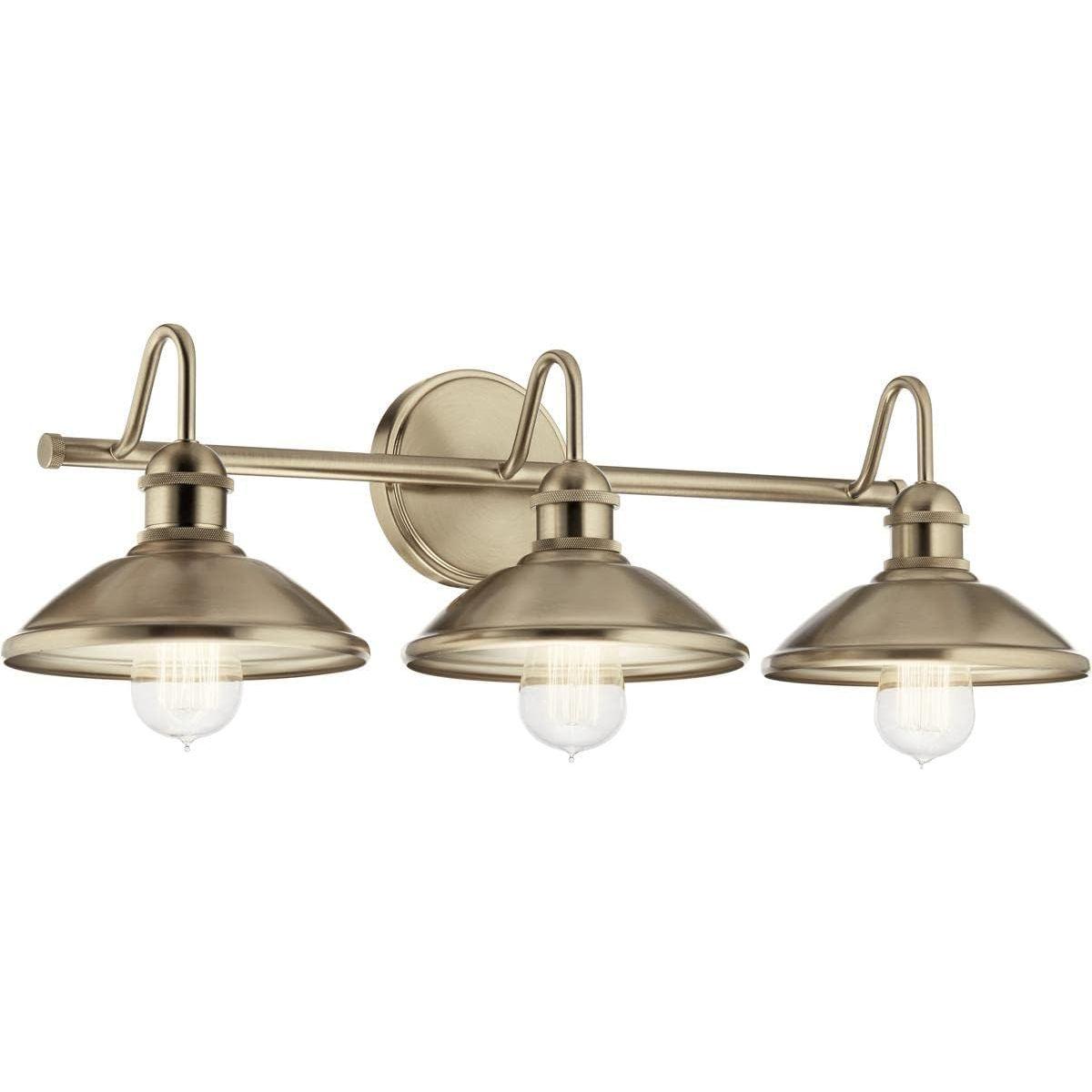 Kichler, Clyde 26.5 inch 3 Light Vanity Light in Champagne Bronze, 45945CPZ. Brand New. Open Box.