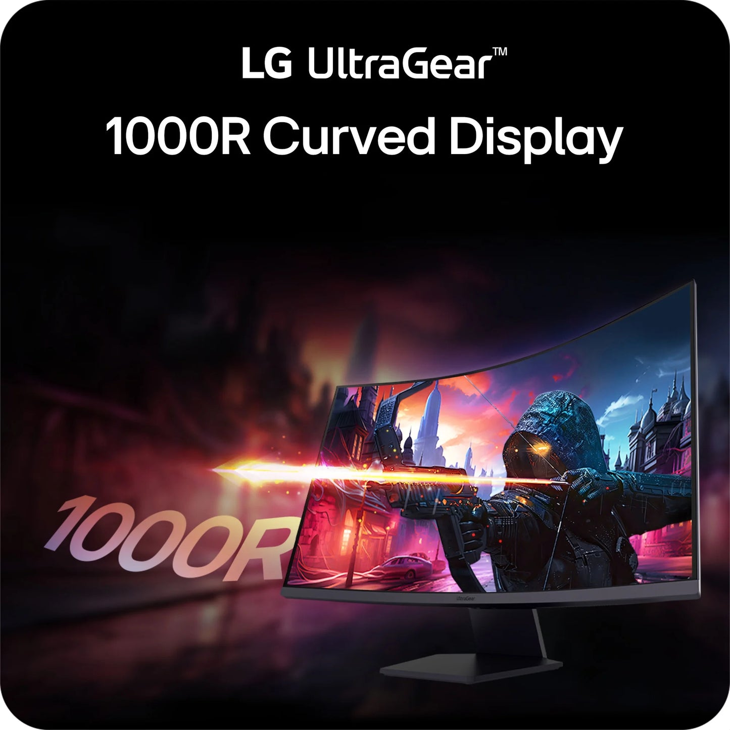 LG 32" UltraGear QHD AMD FreeSync Curved Gaming Monitor 180Hz 1ms Black 32G60WA-B