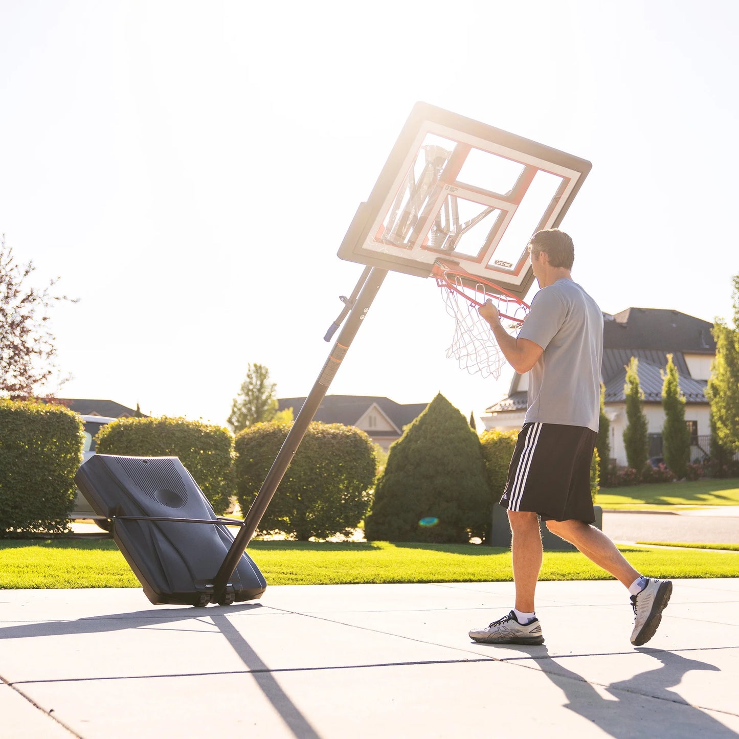 Lifetime 48-Inch Shatterproof Portable Basketball Hoop with Strong Arm Adjustment & Slam-It Rim - Model 90491-Outdoor Play