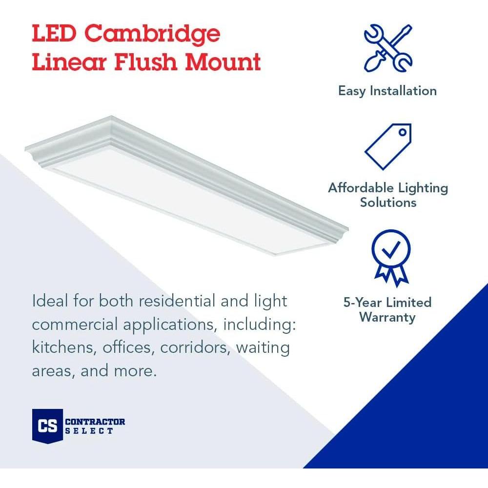 Lithonia Lighting FMFL 30840 CAML OA 4-Foot LED Cambridge Linear Flush Mount, 2800 Lumens, 120 Volts, 35 Watts, Damp Listed, Oak