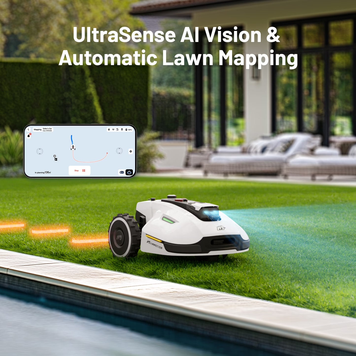 Mammotion YUKA 2000 Robot Lawn Mower,Reception Dual Cutting Discs,with 4G