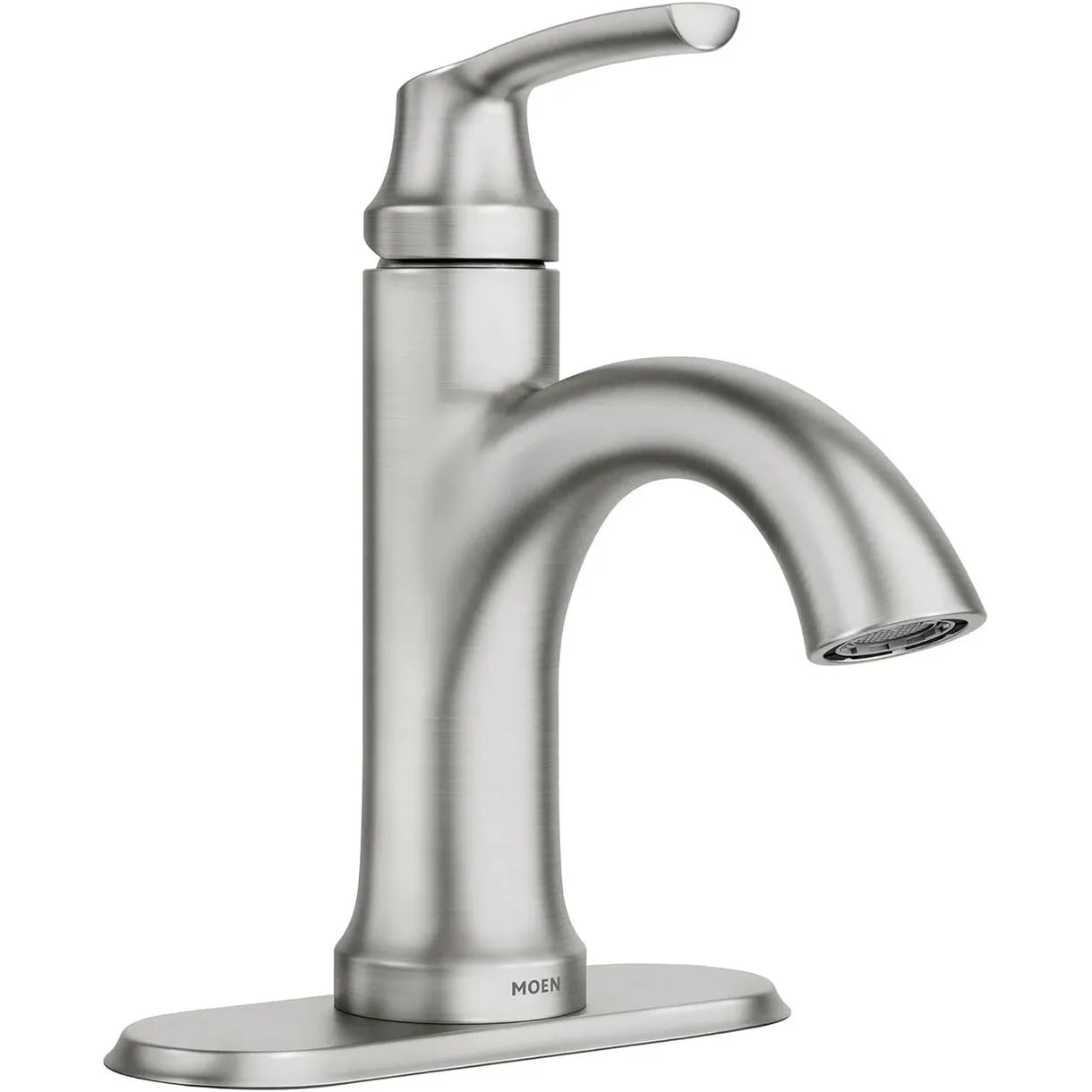 Moen Wellton Single-Handle Spot Resist Brushed Nickel Bathroom Faucet